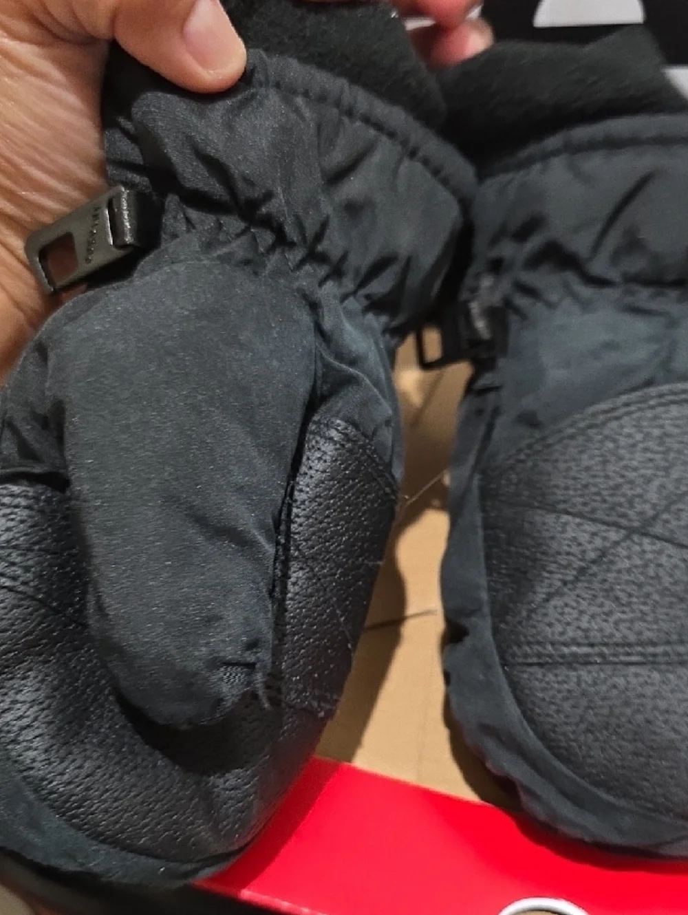 Black Kids Mittens - Outdoor Winter Waterproof Mitts